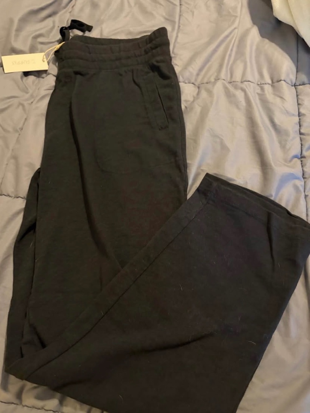 NWT Z supply Black wide leg Jogger Sweatpants - size medium